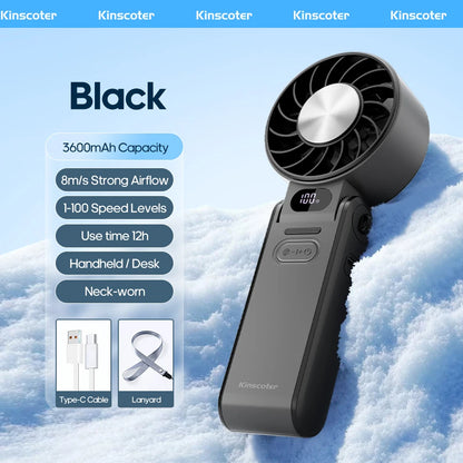Migaku ポータブル扇風機 | Portable Handheld Fan | 3600mAh | 100-Speed Control