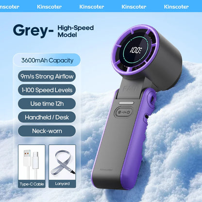 Migaku ポータブル扇風機 | Portable Handheld Fan | 3600mAh | 100-Speed Control