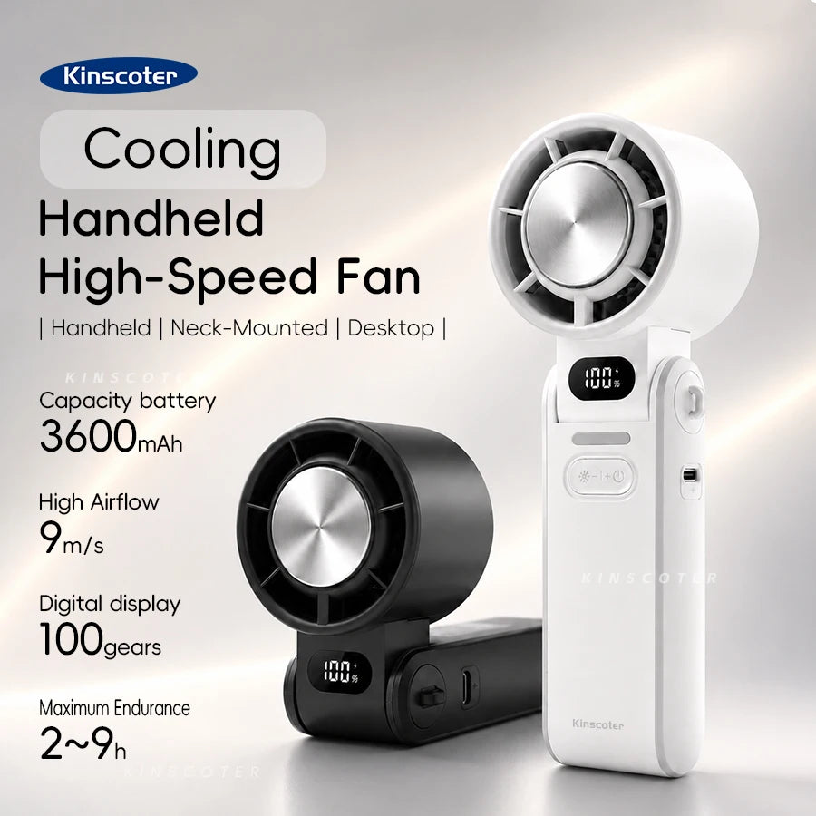 Migaku ポータブル扇風機 | Portable Handheld Fan | 3600mAh | 100-Speed Control