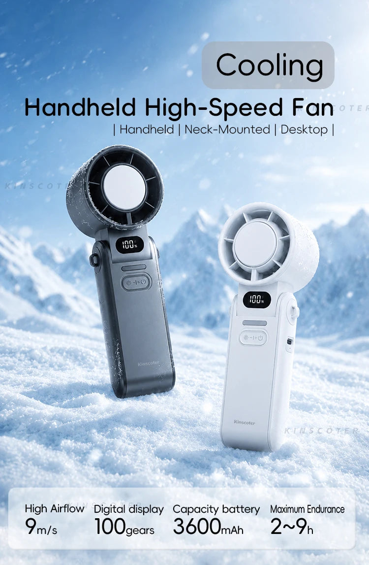 Migaku ポータブル扇風機 | Portable Handheld Fan | 3600mAh | 100-Speed Control