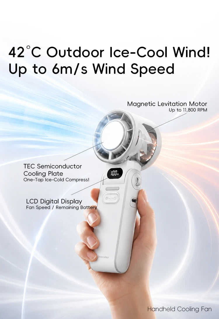 Migaku ポータブル扇風機 | Portable Handheld Fan | 3600mAh | 100-Speed Control