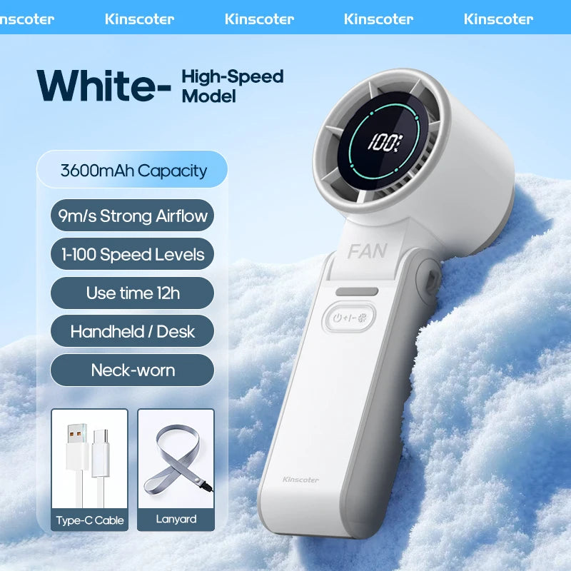 Migaku ポータブル扇風機 | Portable Handheld Fan | 3600mAh | 100-Speed Control