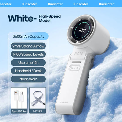 Migaku ポータブル扇風機 | Portable Handheld Fan | 3600mAh | 100-Speed Control