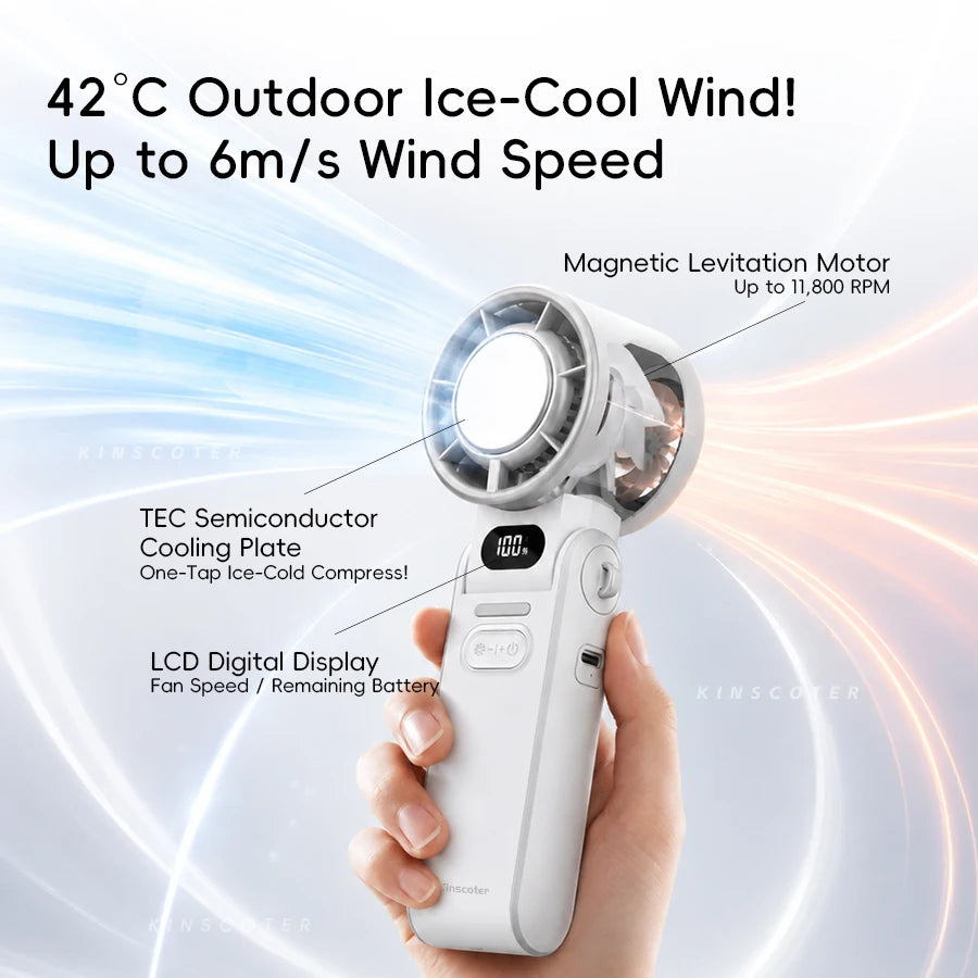 Migaku ポータブル扇風機 | Portable Handheld Fan | 3600mAh | 100-Speed Control